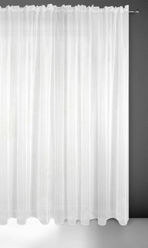 Hotová záclona s riasiacou páskou - Lucy biela hladká 3 x 3 m